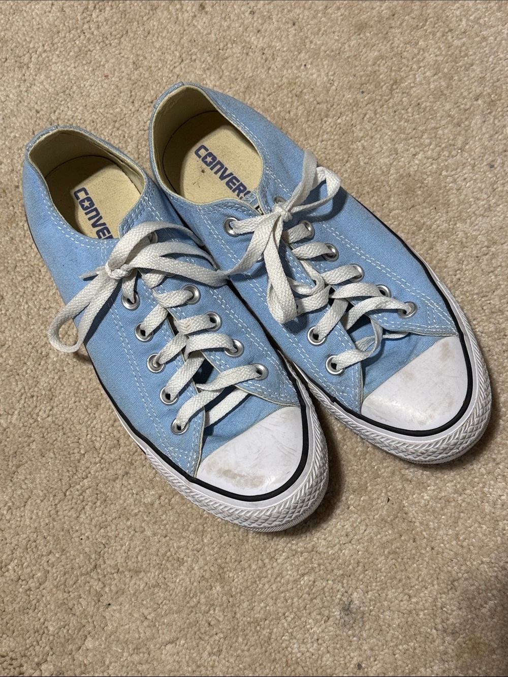 Converse Light Blue Low Top Canvas Sneakers